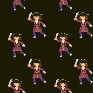 Mor elbiseli kılıç kuşanmış kusursuz kadın korsanlar..