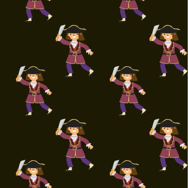 Mor elbiseli kılıç kuşanmış kusursuz kadın korsanlar..