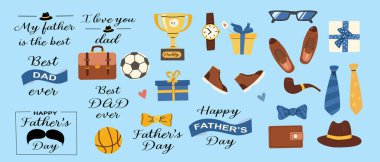 Babalar Günü tebrik kartları ve posterleri için bir kutlama tasarımı..