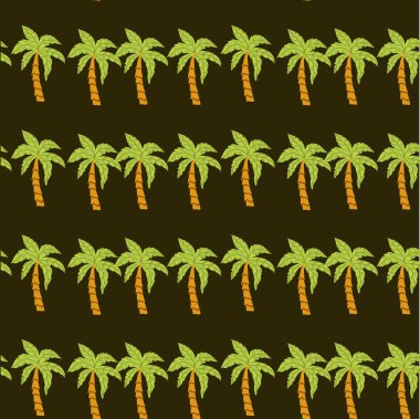 Koyu arkaplanda tropikal palmiye ağaçlarının kusursuz deseni.