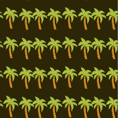 Koyu arkaplanda tropikal palmiye ağaçlarının kusursuz deseni.