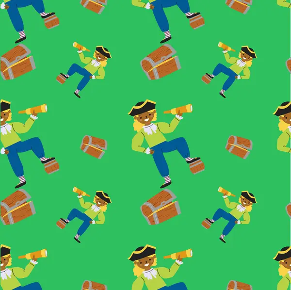 Yeşil arka planda genç erkek korsan macerası olan kusursuz bir model..