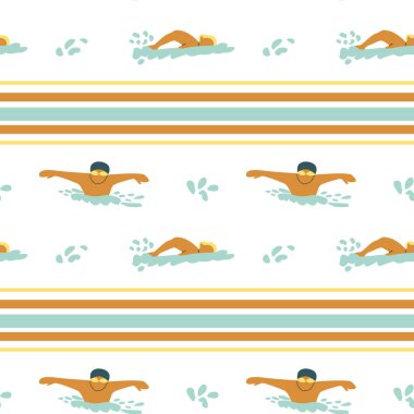 Yüzücülerin kusursuz çizgileri ve sıçramaları var..