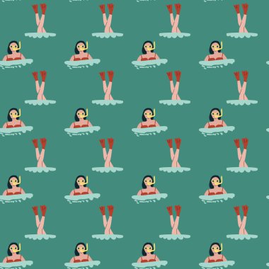 Bulutlarda yüzen ve süzülen kusursuz kadın deseni.