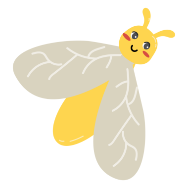 Sarı kanatlı, sevimli, güler yüzlü ateş böceği..