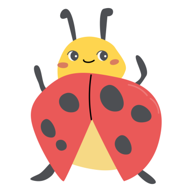 Kırmızı kanatları ve beyaz arka planda siyah noktaları olan gülen uğur böceği..