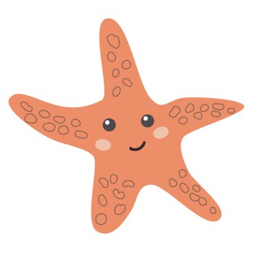 Beyaz arka planda turuncu benekli, gülümseyen çizgi film yıldızları..