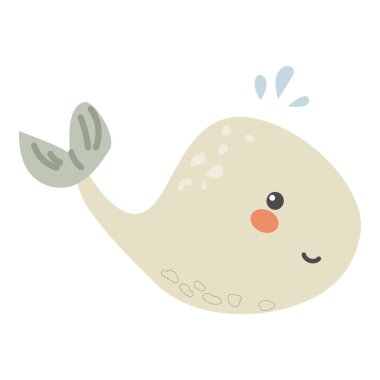 Yüzü kızaran ve su sıçratan şirin bir balina..