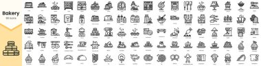 Set of Bakery Icons. Simple Outline style icons pack. Vector illustration