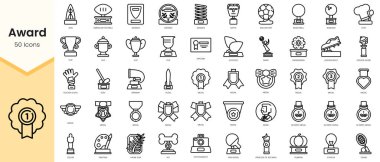 Set of award Icons. Simple Outline style icons pack. Vector illustration