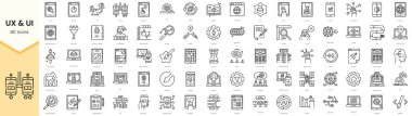 Set of ux and ui icons. Simple line art style icons pack. Vector illustration