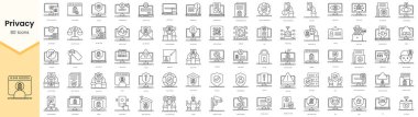 Set of privacy icons. Simple line art style icons pack. Vector illustration