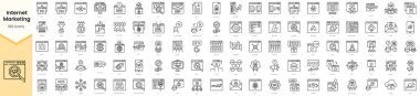 Set of internet marketing icons. Simple line art style icons pack. Vector illustration