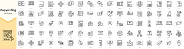 Set of copywriting icons. Simple line art style icons pack. Vector illustration