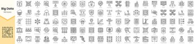 Set of big data icons. Simple line art style icons pack. Vector illustration