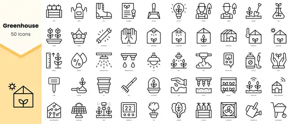 Sera Simgeleri seti. Basit çizgi sanat simgeleri paketi. Vektör illüstrasyonu