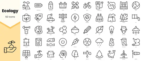 Set of ecology Icons. Simple line art style icons pack. Vector illustration