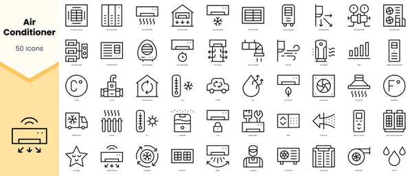 Klima simgeleri seti. Basit çizgi sanat simgeleri paketi. Vektör illüstrasyonu