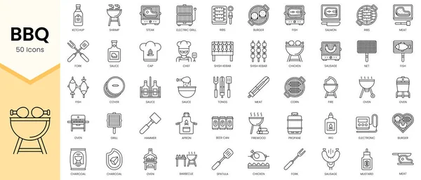 Basit Taslak Özet Simgeleri. Doğrusal biçim simgeleri paketlendi. Vektör illüstrasyonu