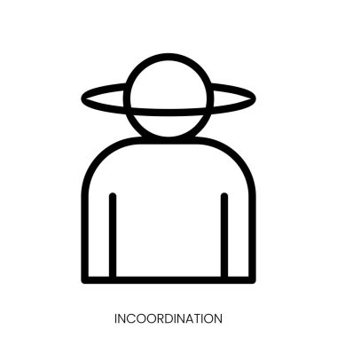 incoordination icon. Line Art Style Design Isolated On White Background clipart