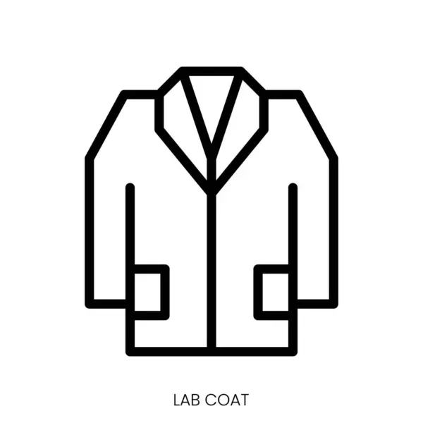 Laboratuvar önlüğü ikonu. Çizgi Sanatı Biçimi Tasarımı Beyaz Arkaplanda İzole Edildi