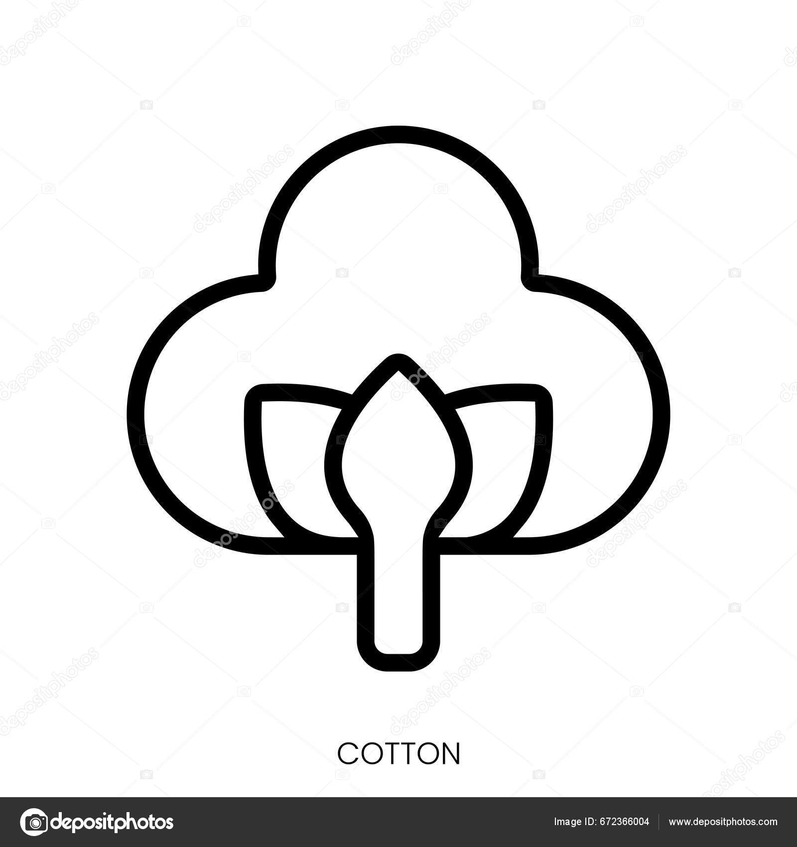 Cotton Icon Line Art Style Design Isolated White Background Stock ...