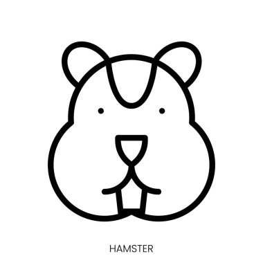 Hamster ikonu. Çizgi Sanatı Biçimi Tasarımı Beyaz Arkaplanda İzole Edildi