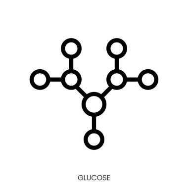 Glikoz ikonu. Çizgi Sanatı Biçimi Tasarımı Beyaz Arkaplanda İzole Edildi