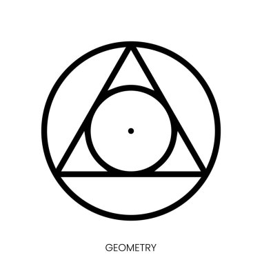 Geometri simgesi. Çizgi Sanatı Biçimi Tasarımı Beyaz Arkaplanda İzole Edildi