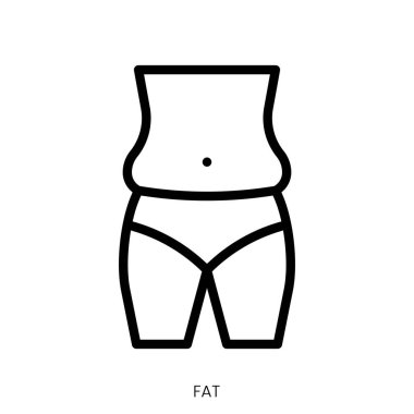 Şişko ikonu. Çizgi Sanatı Biçimi Tasarımı Beyaz Arkaplanda İzole Edildi