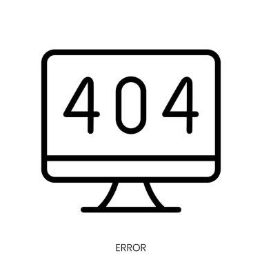 Hata simgesi. Çizgi Sanatı Biçimi Tasarımı Beyaz Arkaplanda İzole Edildi