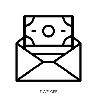 Zarf simgesi. Çizgi Sanatı Biçimi Tasarımı Beyaz Arkaplanda İzole Edildi