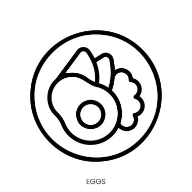 Yumurta ikonu. Çizgi Sanatı Biçimi Tasarımı Beyaz Arkaplanda İzole Edildi