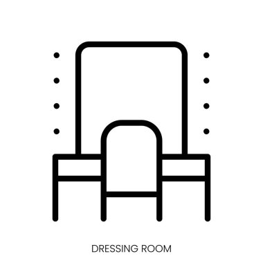 Soyunma odası ikonu. Çizgi Sanatı Biçimi Tasarımı Beyaz Arkaplanda İzole Edildi