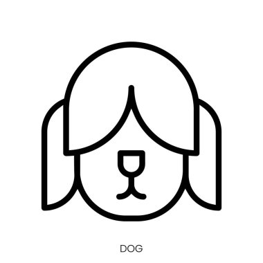 Köpek ikonu. Çizgi Sanatı Biçimi Tasarımı Beyaz Arkaplanda İzole Edildi