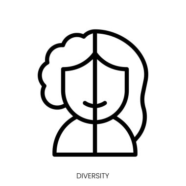 Çeşitlilik simgesi. Çizgi Sanatı Biçimi Tasarımı Beyaz Arkaplanda İzole Edildi