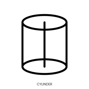 Silindir simgesi. Çizgi Sanatı Biçimi Tasarımı Beyaz Arkaplanda İzole Edildi
