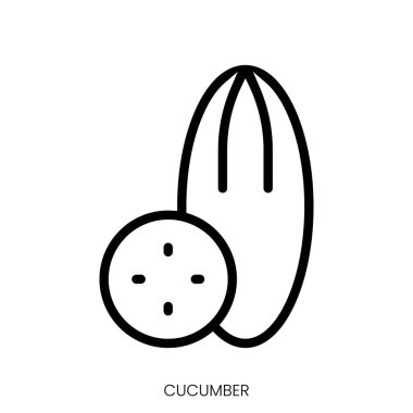 Salatalık ikonu. Çizgi Sanatı Biçimi Tasarımı Beyaz Arkaplanda İzole Edildi