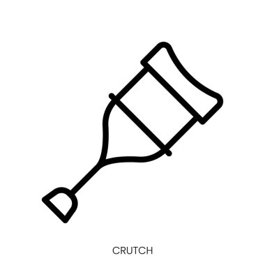 Koltuk değneği simgesi. Çizgi Sanatı Biçimi Tasarımı Beyaz Arkaplanda İzole Edildi