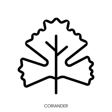 Kişniş ikonu. Çizgi Sanatı Biçimi Tasarımı Beyaz Arkaplanda İzole Edildi