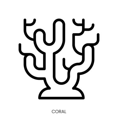 Mercan ikonu. Çizgi Sanatı Biçimi Tasarımı Beyaz Arkaplanda İzole Edildi