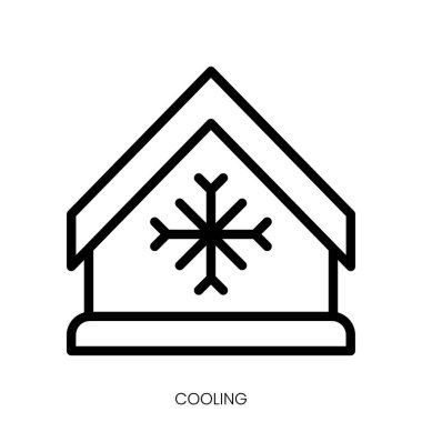 Soğutma simgesi. Çizgi Sanatı Biçimi Tasarımı Beyaz Arkaplanda İzole Edildi