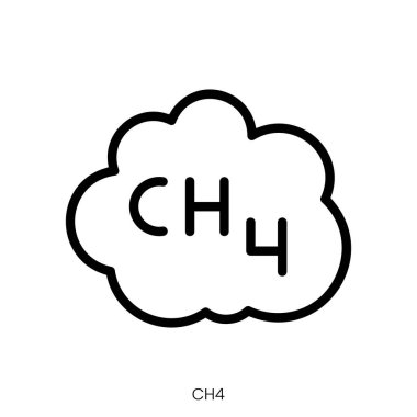 ch4 simgesi. Çizgi Sanatı Biçimi Tasarımı Beyaz Arkaplanda İzole Edildi