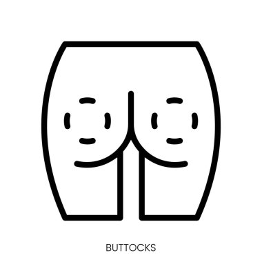 kalça ikonu. Çizgi Sanatı Biçimi Tasarımı Beyaz Arkaplanda İzole Edildi