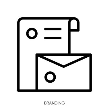 Marka simgesi. Çizgi Sanatı Biçimi Tasarımı Beyaz Arkaplanda İzole Edildi