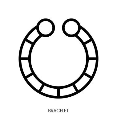 Bilezik ikonu. Çizgi Sanatı Biçimi Tasarımı Beyaz Arkaplanda İzole Edildi