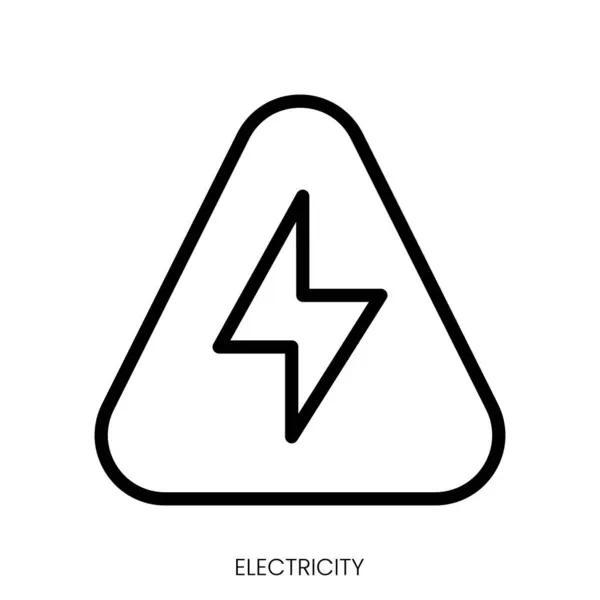Electricity Icon Line Art Style Design Isolated White Background — Stock Vector