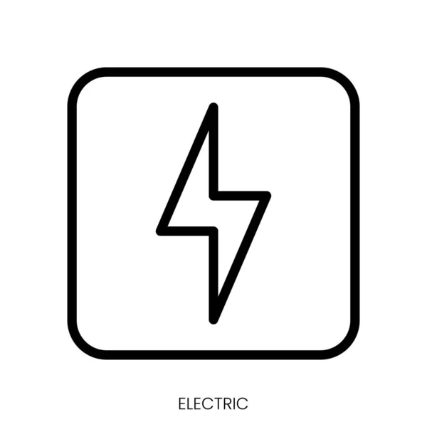 Электрический Значок Арт Стиль Линии Дизайн Изолирован Белом Фоне — стоковый вектор