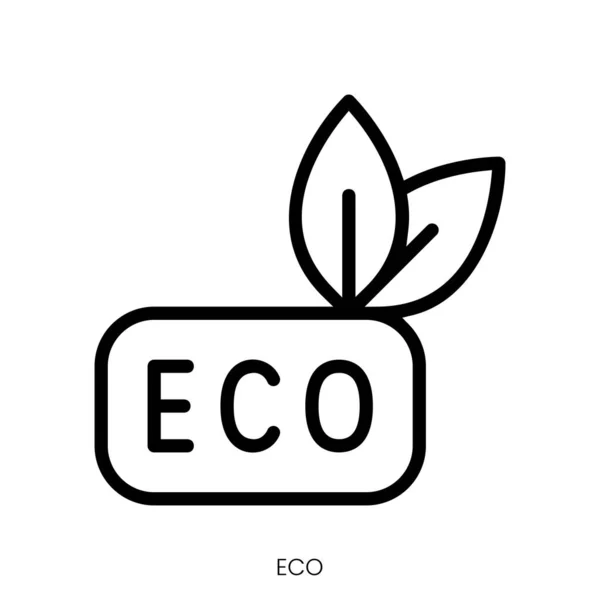 Ícone Eco Design Estilo Arte Linha Isolado Fundo Branco — Vetor de Stock