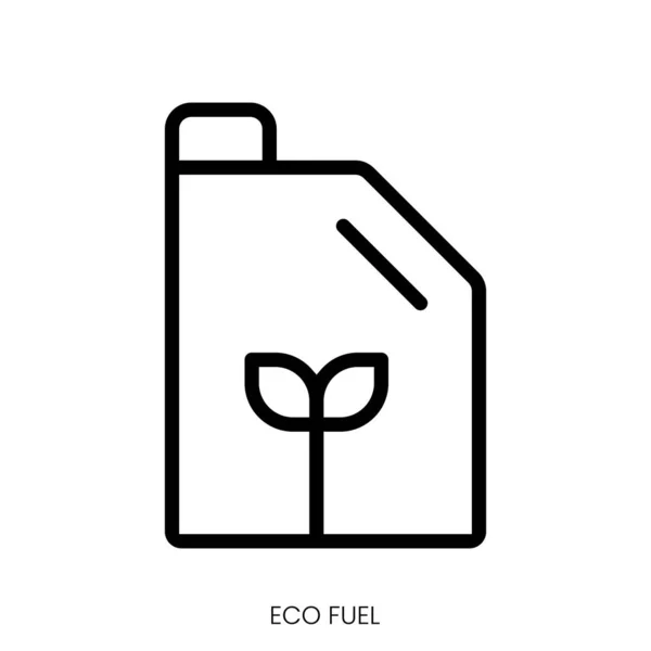 Icono Del Combustible Ecológico Diseño Estilo Arte Línea Aislado Sobre — Vector de stock
